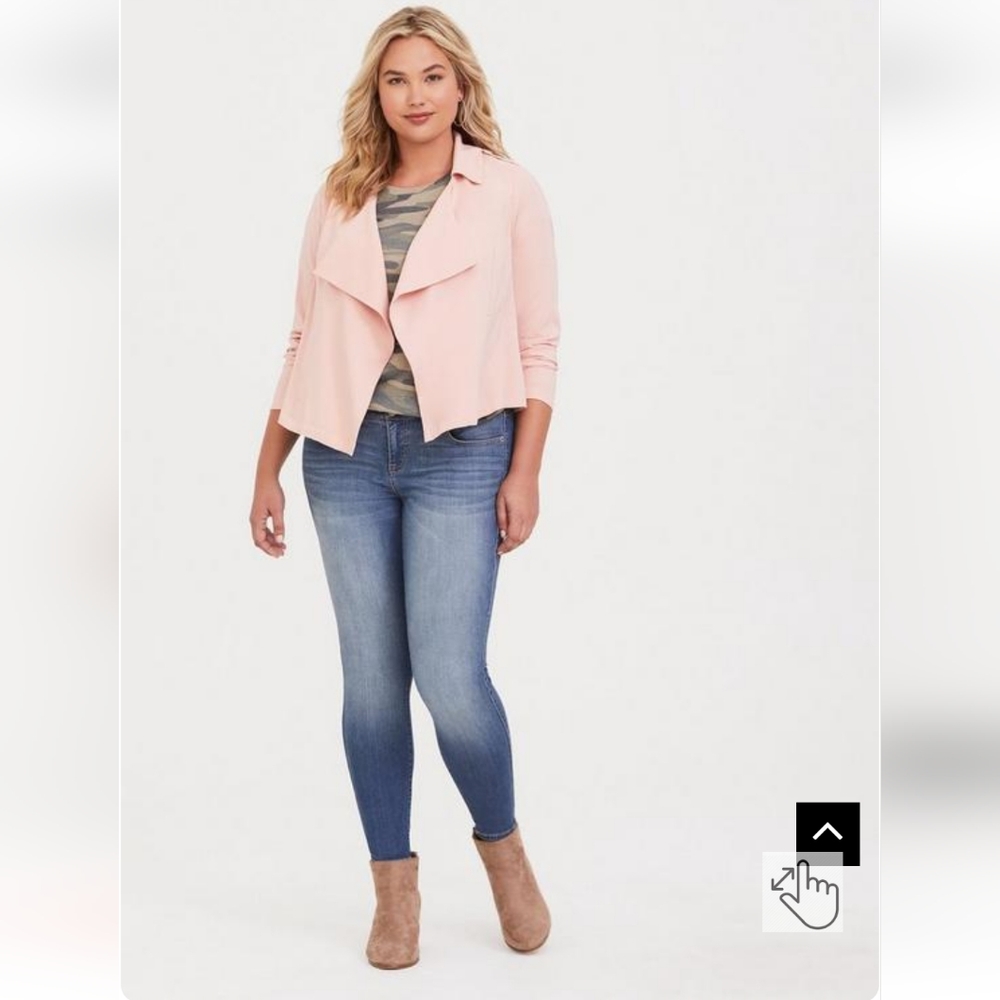 Torrid Twill Drape Front Jacket Size 2